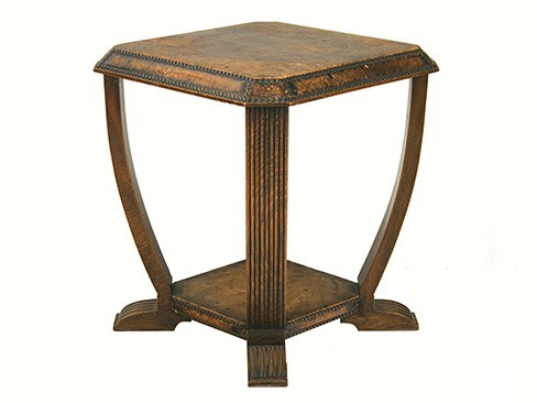 2-Tier Leather Covered Side Table