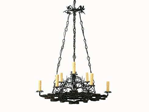 Wrought Iron 8-Light Chandelier