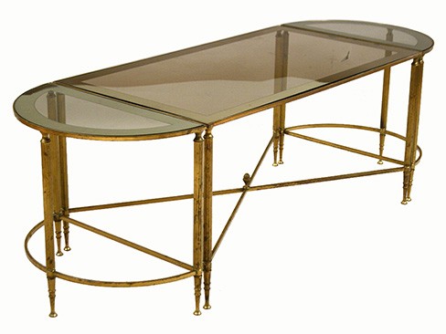 Gilt Brass 3-Piece Mirrored Glass CoffeeTable