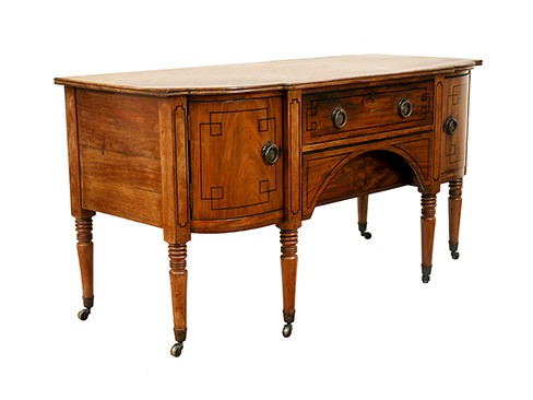Light Mahogany and Greek Key Inlaid Sideboard