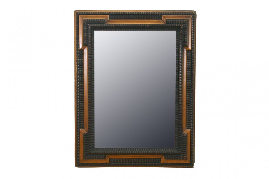 Light Walnut & Ebonized Mirror