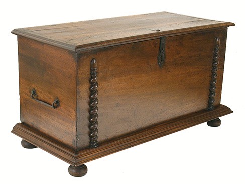 Walnut and Iron Mounted Trunk