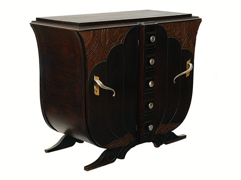 Walnut and Ebonized Credenza