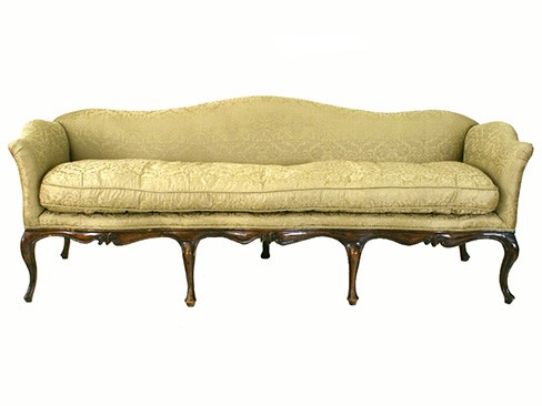 Finely Carved Walnut Divano