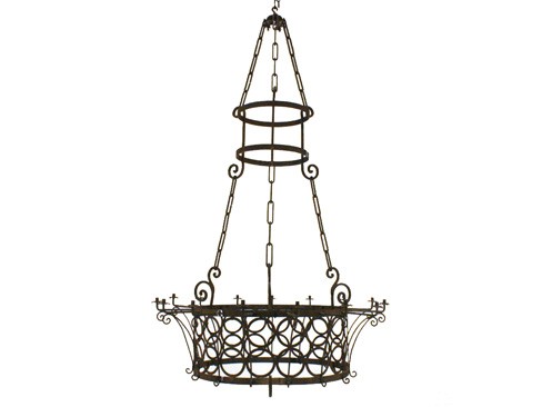 Massive Wrought Iron 15-Light Chandelier