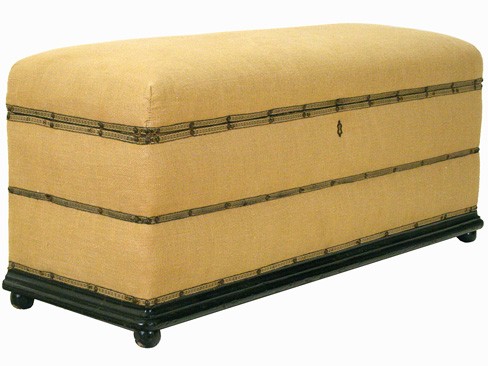 Ebonized and Upholstered Trunk