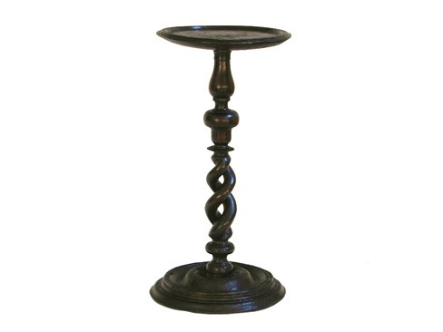 Walnut and Oak Turned Spiral Twist Candlestand