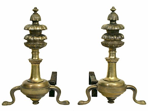 Pair of Brass Andirons