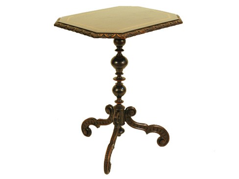 Dark Walnut and Inlaid Pedestal Table