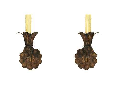 Set of 4 Painted Tole Wall Sconces