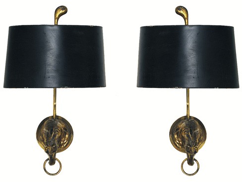 Pair of Cast Bronze Wall Sconces