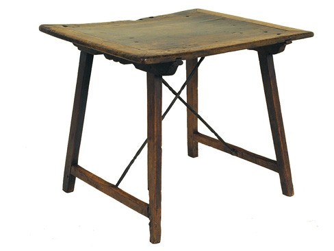 Walnut and Iron Small Writing Table