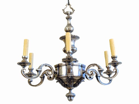 Silver Plate 6-Arm Chandelier