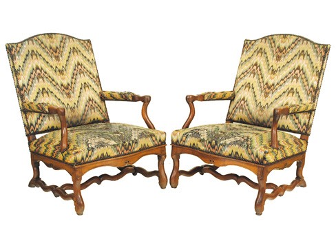 Pair of Carved Bois Clair Fauteuils