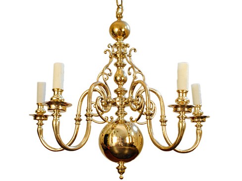5-Arm Brass Chandelier