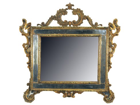 Lacquered and Giltwood Looking Glass