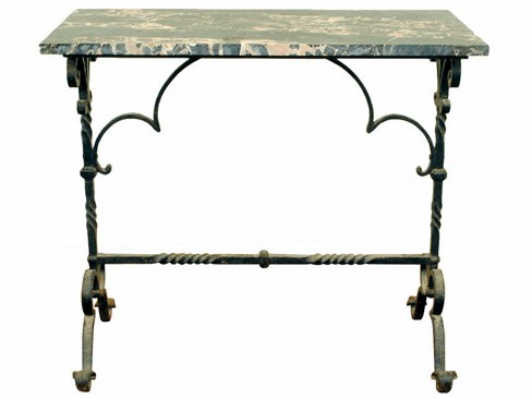 Wrought Iron and Marble Table