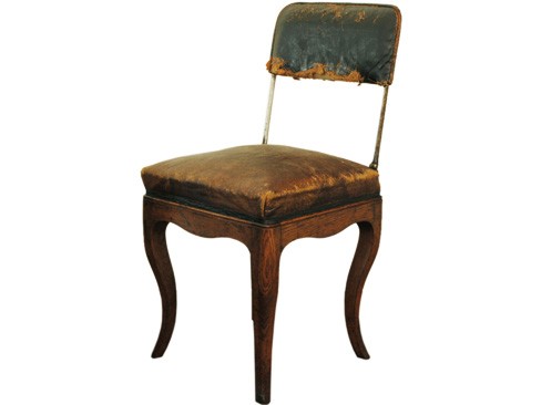 Rare and Unusual Oak, Steel, and Leather Folding Chair
