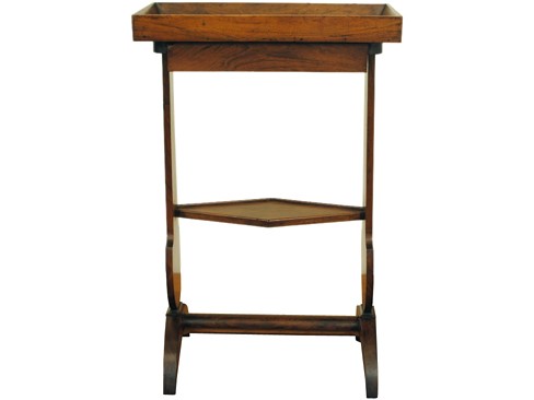 Walnut 1-Drawer Tray Top Table