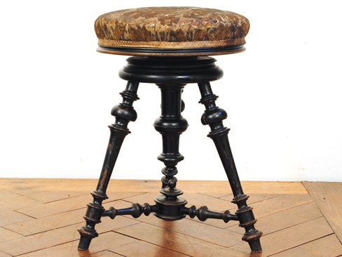 Ebonized Adjustable Piano Stool