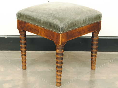 Footstool with Turned Legs