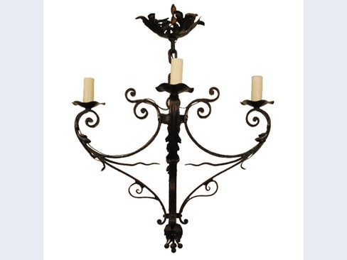 Wrought Iron 4-Light Chandelier