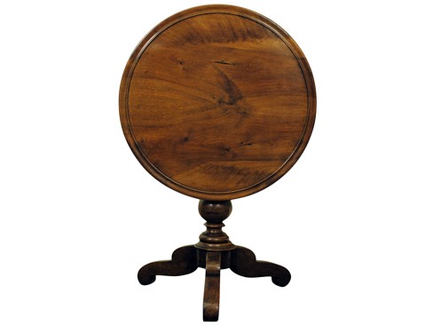 Substantial Walnut Tilt Top Pedestal Table