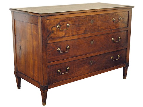 Walnut Hinged Top 2-Drawer Commode