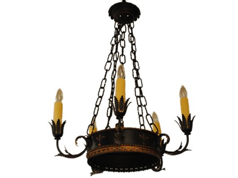 Painted 5 Arm Chandelier