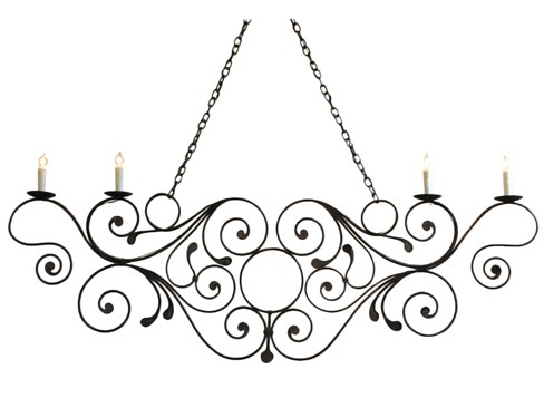 Wrought Iron 4-Light Chandelier