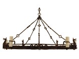 Wrought Iron 5-Light Decagonal Chandelier