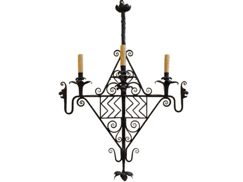 Wrought Iron 4-Light Chandelier