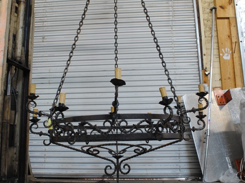 Wrought Iron 12-Light Chandelier