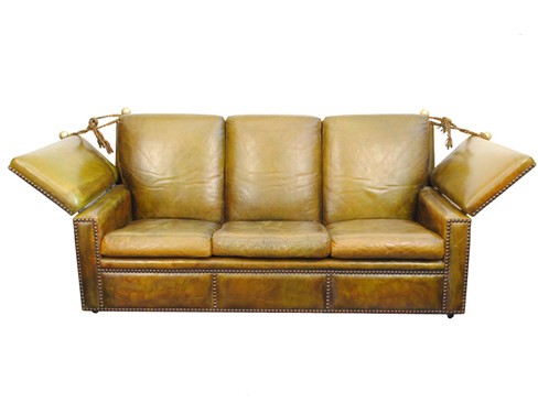 Leather Upholstered Adjustable Sofa
