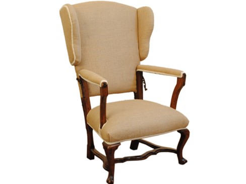 Carved Walnut Reclining Poltrona