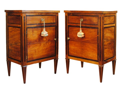 Pair of Walnut and Inlaid Commodes
