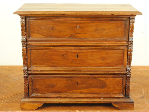 3-Drawer Walnut Commode