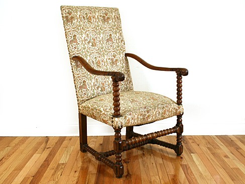 Walnut Turned and Carved Armchair
