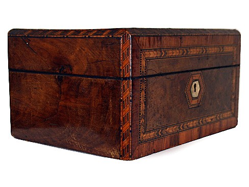 Burl Walnut and Mixed Woods Inlaid Box