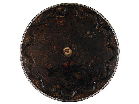 Tole Black Painted Charger