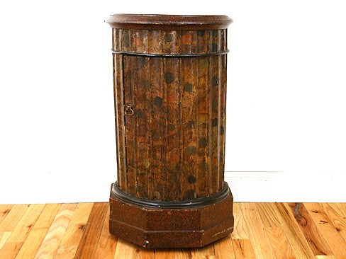 Faux Marble Painted Column Cabinet or Pot Table