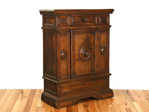 Walnut Cabinet with Applied Circular Medallions 
