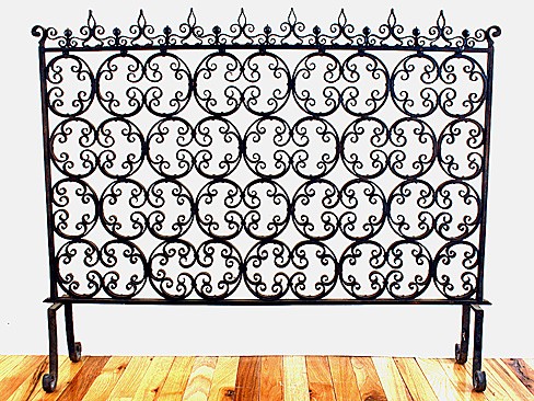 Wrought Iron Footed Firescreen