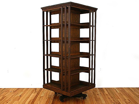 Oak Tall Revolving Bookcase