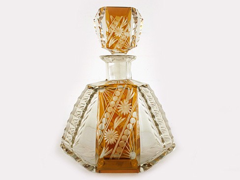 Clear and Amber Glass Decanter
