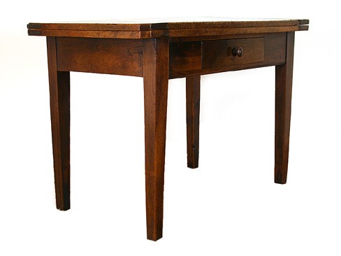 Walnut 1-Drawer Console and Folding Table