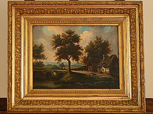 Oil on Canvas, Bidding Farewell to Family