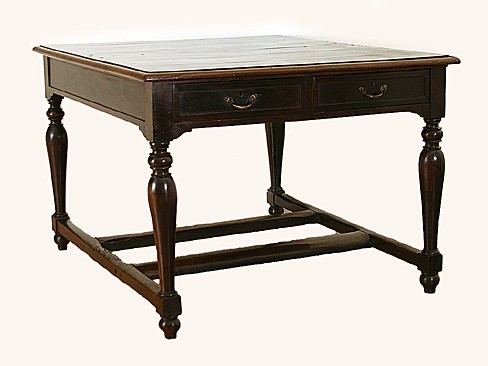 Provincial Walnut 4-Drawer Kitchen Table 