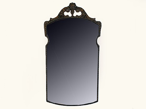 Gilt and Painted Gesso Mirror
