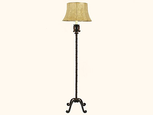 Wrought Iron and Gilt Metal Floorlamp